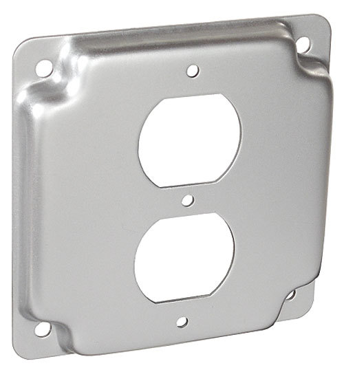10 pc lot 4″ Square Finished Industrial Box Cover Standard Duplex Receptacle
