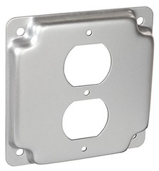 4″ Square Finished Industrial Electrical Box Cover Standard Duplex Receptacle