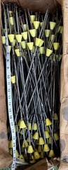 100 MeadowBurke Concrete Form Stakes w/ Safety Caps ~22″ Forming Pins NOS