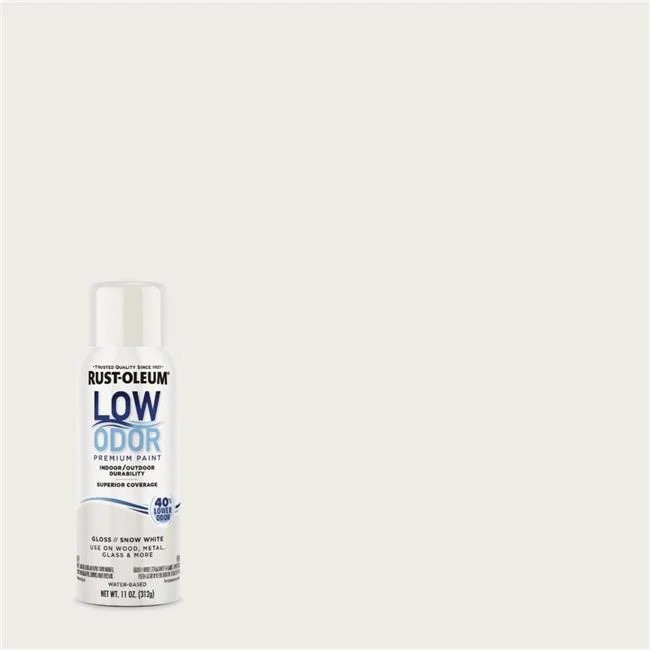 Rust-Oleum 156862 11 oz Low Odor Water-Based Spray Paint Snow White Gloss