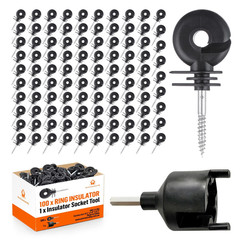 Electric Fence Insulators Screw-in Wooden Posts – Suitable for Polytape..