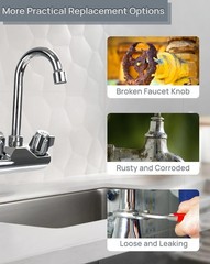Commercial Faucet Handle Replacement Kit – 2-Pack Fits 0.43″ Stem Holes