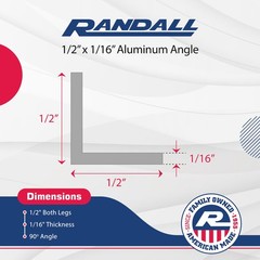 36″ (3 FT) Aluminum Angle Bar | 6063 T6 Architectural Aluminum | Equal Legs, 90°