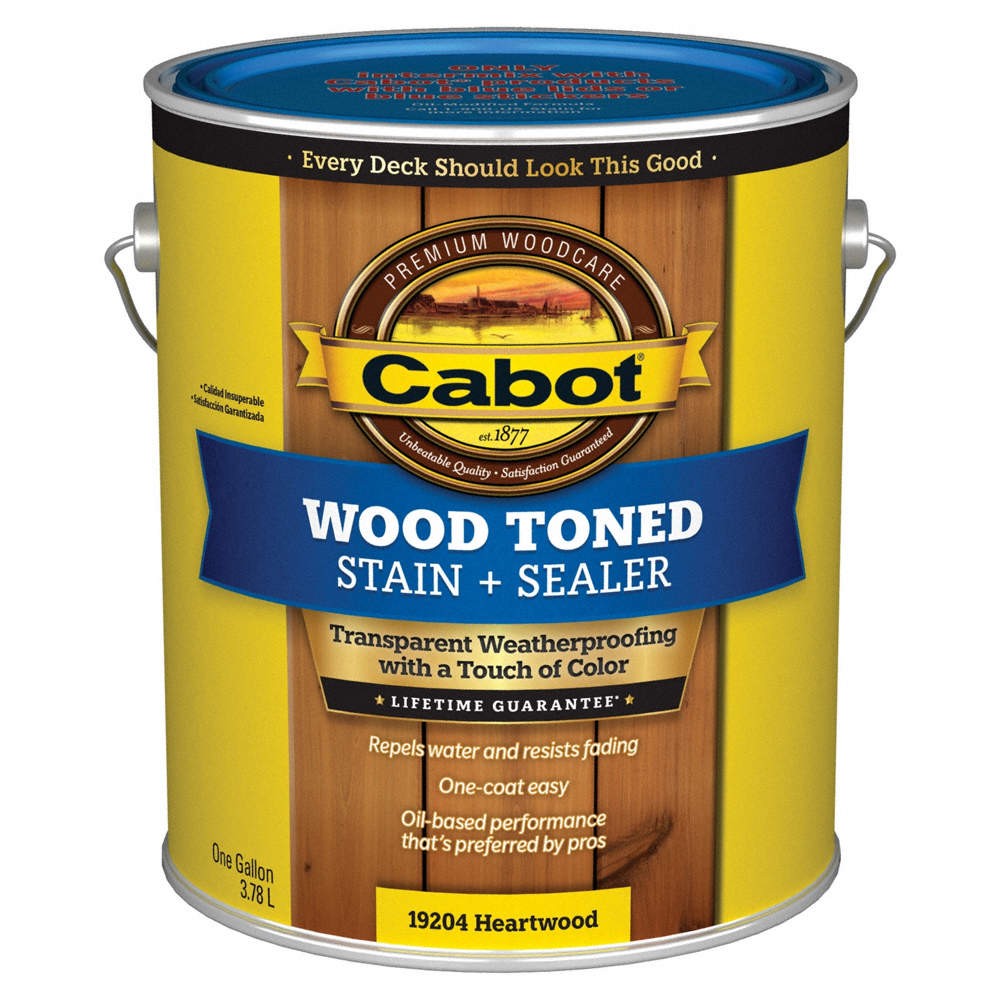 CABOT 140.0019204.007 Exterior Stain,Heartwood,Toned Flat,1gal 38Y044