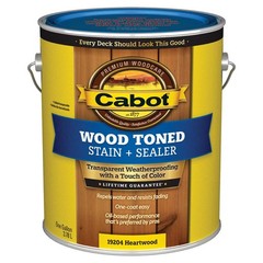 CABOT 140.0019204.007 Exterior Stain,Heartwood,Toned Flat,1gal 38Y044