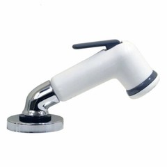 Scandvik Pull Out Sprayer w/6 White Nylon Hose Chrome Plated Brass Elbow 10191P