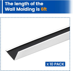 10Pack White Wall Molding Drop Ceiling Grid Kit Total Length 60Ft Galvanized Ste