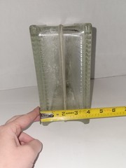 RETIRED GLASS BLOCK, Came Out Of USA Home, Lined, 7.75×7.75×3 7/8 In