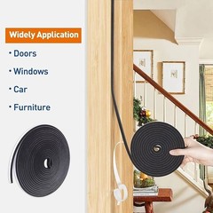 GuangTouL Thin Weather Stripping Foam Tape 2 1/4in x 1/8in x 32.8FT, Black