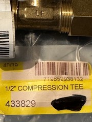NOS 2-pack lot Anderson Metals 1/2″ Compression Brass Tee 750064-08 fitting