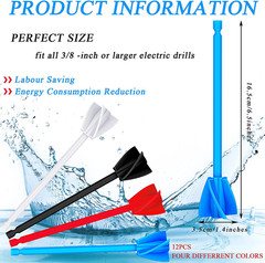 12 Pieces Paint Mixer Drill Attachment,Helix Paint Mixer Resin Drill Mixer Paint