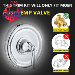 Pressure Balancing Tub and Shower Trim Kit, Compatible with 1 Count, Chrome