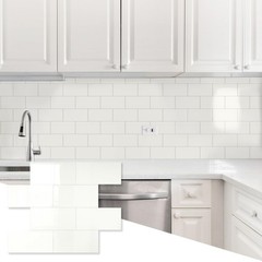 Oyasimi 20 Sheets Ivory White Pvc Subway Tiles Peel And Stick Backsplash12Heat