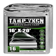 Extra Heavy Duty Tarp 16×20 Ft, 16 Mil Thick Waterproof Poly Tarps Cover UV R…