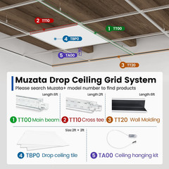 10Pack White Wall Molding Drop Ceiling Grid Kit Total Length 60Ft Galvanized Ste
