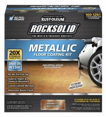 RockSolid Metallic Floor Coating Kit, Amaretto, High Gloss, 80 Oz – 299741