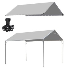 10 x 20 Ft Heavy Duty Carport Replacement Canopy Cover Waterproof & UV Protec…