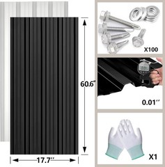 Metal Roofing Panels – 20 Pcs Corrugated Pergola 20PCS/60.6inchX17.7, Gray
