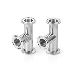 Sanitary Tri Clamp 3 Way Tee 316L Stainless Steel Fitting Connector Φ12.7-219mm