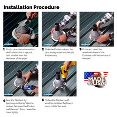 Flashers 9 Silicone Grey High Temp Round Flexible Roof Jack Pipe Boot Metal
