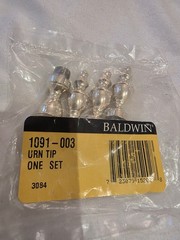 Baldwin Urn Tip Finial Polished Brass Set Of 2 1091-003 For Square Corner Hinge