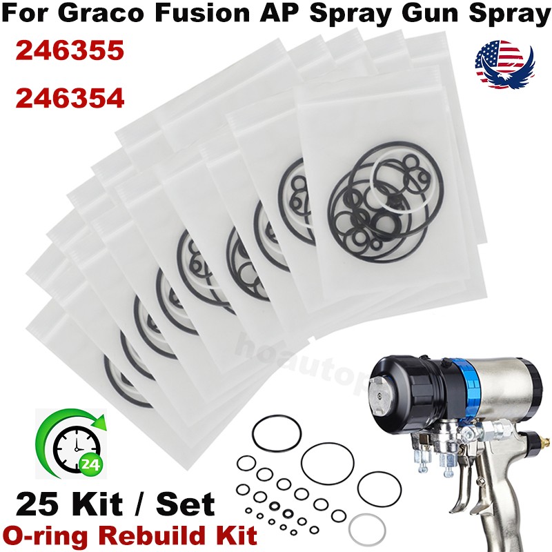 25Sets 246355 Complete O-Ring Kits Aftermarket For fusion Air Purge AP Spray Gun