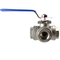 1/2″-2″ NPT 3-way threaded Ball Valve Female Port T Type WOG1000 SS 304 Oil