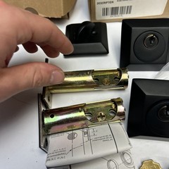 Emtek Assa Abloy Deadbolt Lock Set Oil Rubbed Bronze Black Used