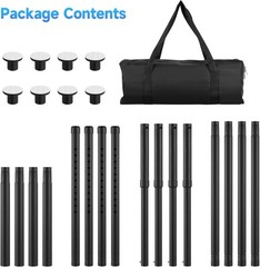 10FT Dust Barrier Poles 4 Pack Dust Barrier System with Carry Bag Heavy-Duty