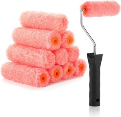 Bates- Paint Rollers, 4 inch Paint Roller with 10 Covers, Wall Painting Tool