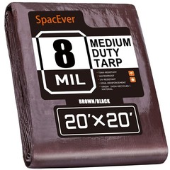 20×20 FT Tarp Waterproof 8 Mil Poly Tarps Medium Duty Waterproof, UV Resistan…