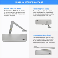 Nuk3Y 4400 Series Grade 1 Cast Iron Door Closer, Adjustable & ADA Compliant
