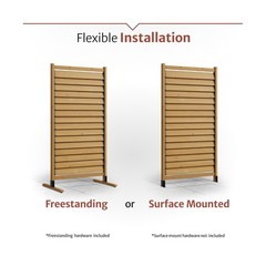 Louvered Screen Privacy Fence – 6.1″H x 3.1″W, Freestanding Wood Panel for Patio