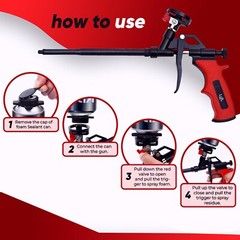 Expanding Foam Spray Gun (2 Insulation Gun + 6 Extenders) 2 Pack