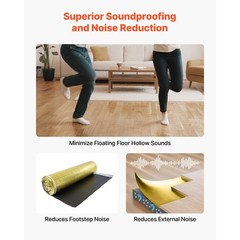 Uimoso 200 sq ft 3mm Floor Underlayment Roll with Barrier and Sound Insulation