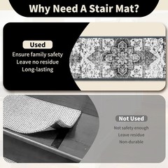 Non-Slip Carpet Stair Treads 7PCS, 8″x30″ Peel & Stick Runner for Wooden Stairs