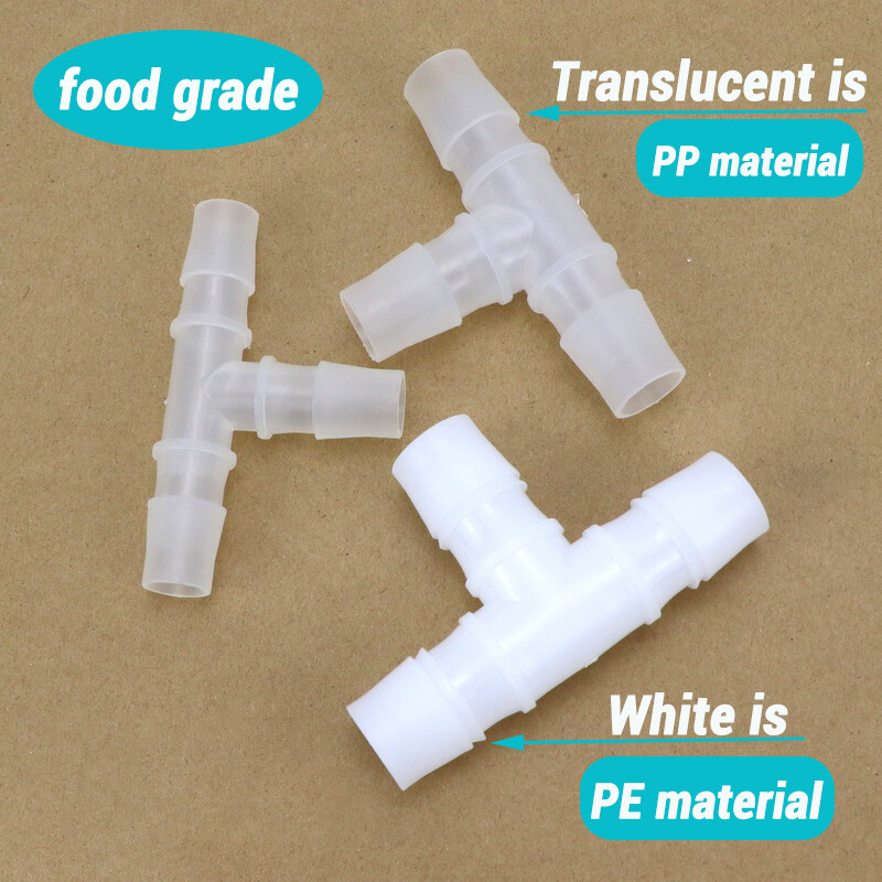Tee Hose Joiner Plastic Barbed T Connector Pipe Fitting Air Fuel Water Gas WHITE