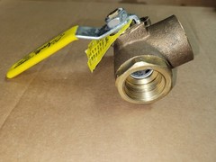 APOLLO 70-605-01 Manual 3-Way Ball Valve, 1″ NPT, Bronze, No Box