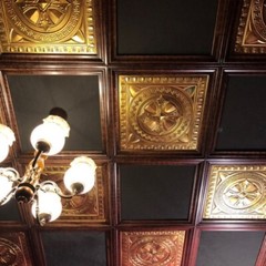 Ceiling Tile Faux Tin Painted Plastic Wall Panel PL11 Traditional copper 10Pcs