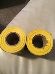 2 rolls C .H . Hanson # 16101 300′ x 3″ Yellow Vinyl WET PAINT Tape / Ribbon