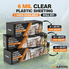 6 Mil 10×25 FT Heavy Duty Plastic Sheeting, UV Resistant Tear-Proof for Green…