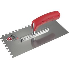 Smoothing trowel L.280mm W.130mm tooth 8×8 stainless steel with soft handle VA S.0.7mm Swan