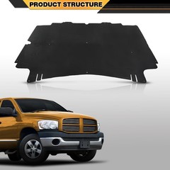 Hood Insulation Pad 1/2 Heat Blanket with Clips Dodge Ram 2500 3500 02-09 Black