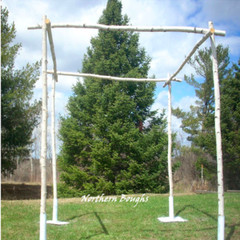 White Birch Wedding Chuppah Kit with Stands