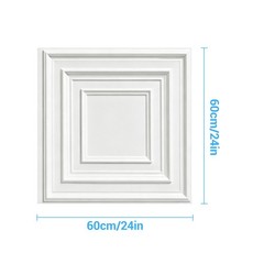 12-Pack 24x24in PVC Ceiling Tiles Decorative Drop Ceiling Panels for Home Office