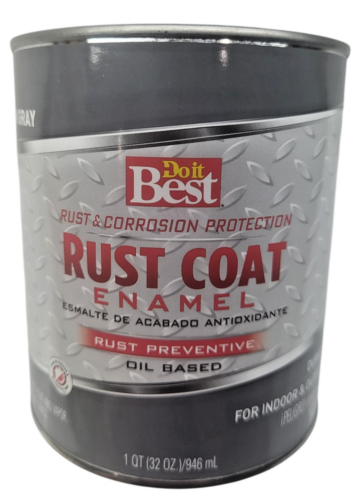 Paint Rust Coat Oil-Based Gloss Enamel, Medium Gray, 1 Qt. SIM Do it Best