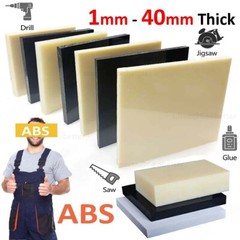 ABS Flat Black White Engineering Plastic Sheet 1mm – 40mm Thick Various Lengths