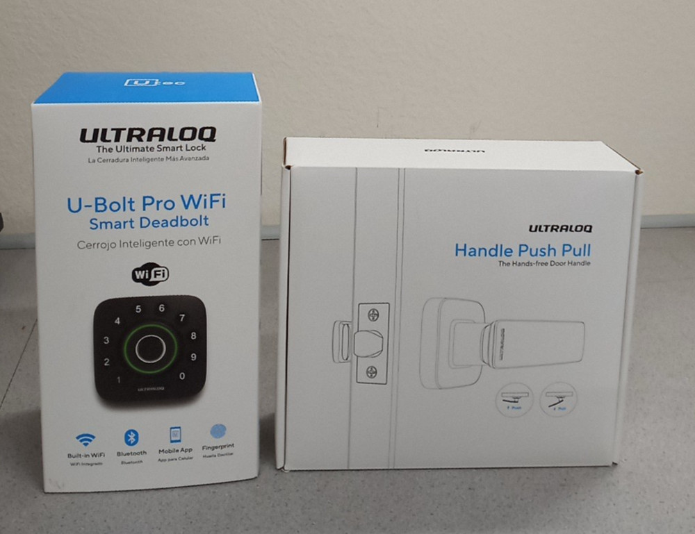 ULTRALOQ U-Bolt Pro WiFi Smart Lock W/ Handle Push Pull UUL-UHPP-BK, UHPP-BK SET