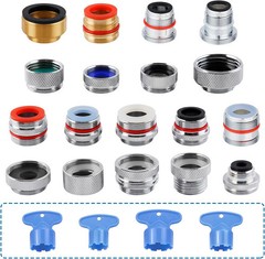 iFealClear 18-PCS Brass Faucet Adapter Kit, Kitchen Sink Aerator Adapters | 4 PC