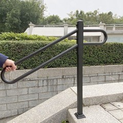 Smqljxc 28-8.5 L X 35.5 H Single Post Wrought Iron Handrails For Outdoor 1-3